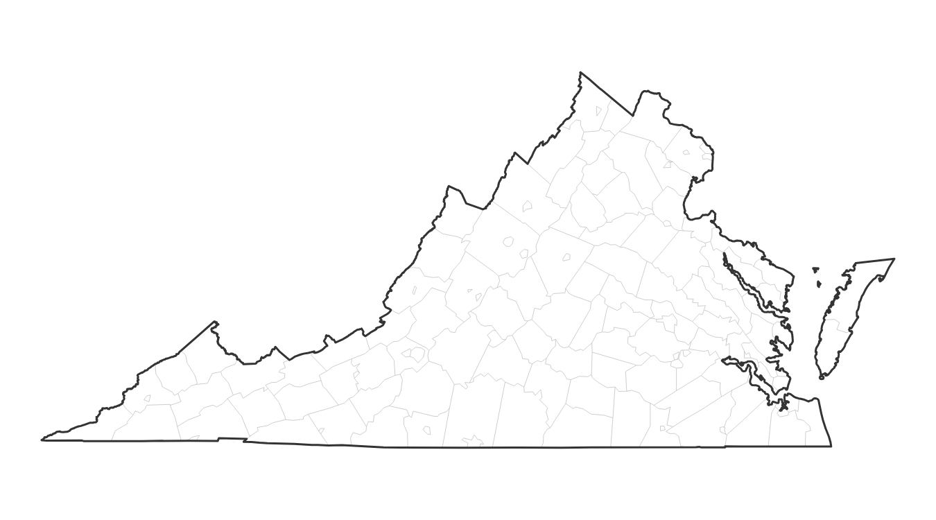 Virginia blank map