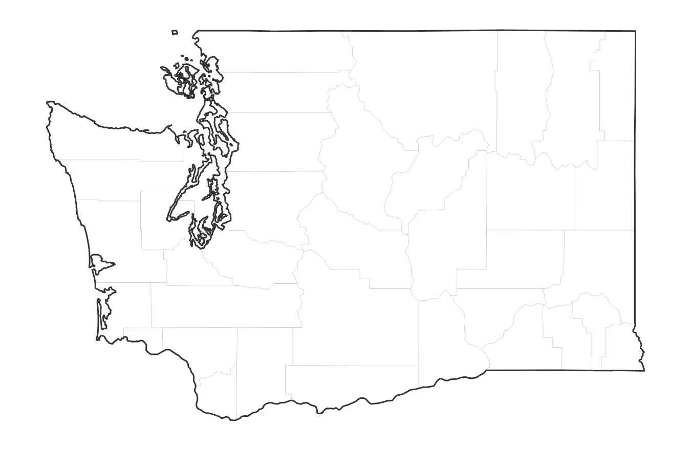 Washington blank map