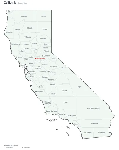 California with counties map