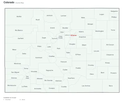 Colorado with counties map