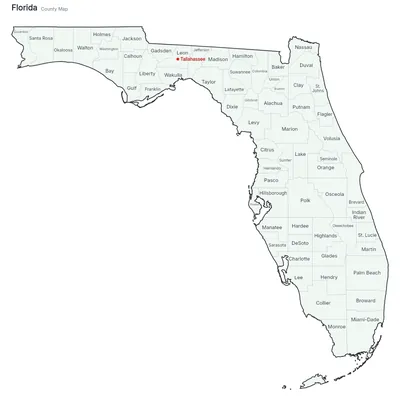 Florida with counties map