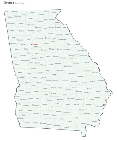 Georgia with counties map