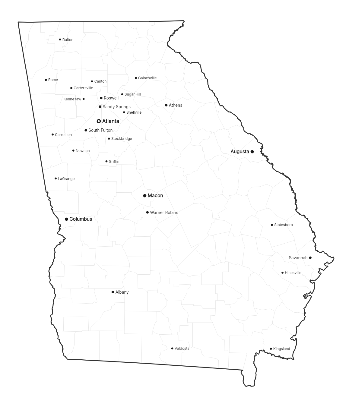 Georgia with cities map