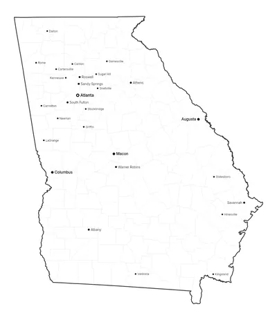 Georgia with cities map