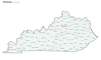 Kentucky with counties map