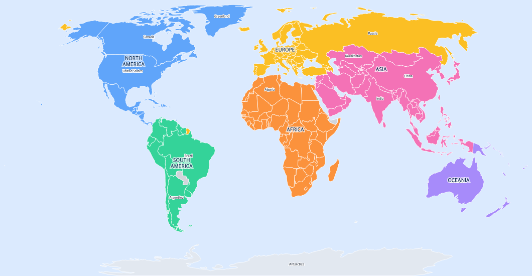 Colorful World Map for Kids - free printable