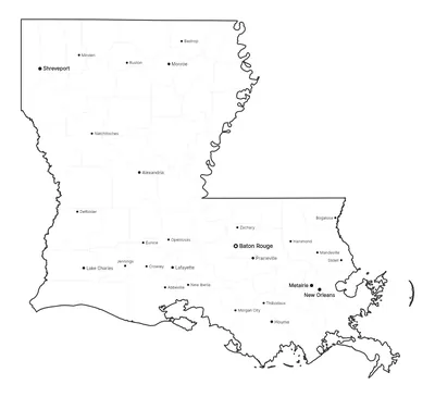 Louisiana with cities map