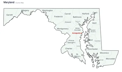 Maryland with counties map