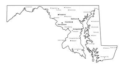 Maryland with cities map