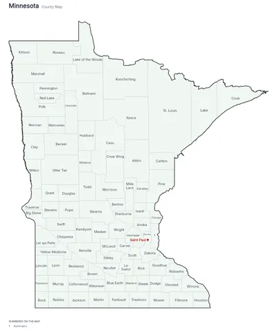 Minnesota with counties map