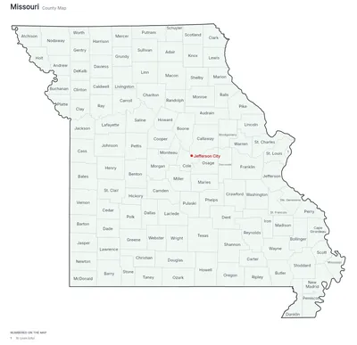 Missouri with counties map
