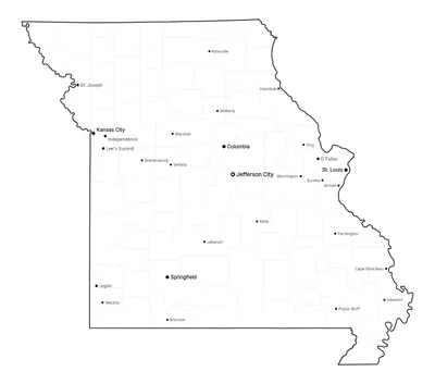 Missouri with cities map