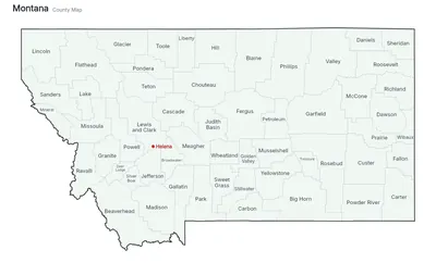Montana with counties map