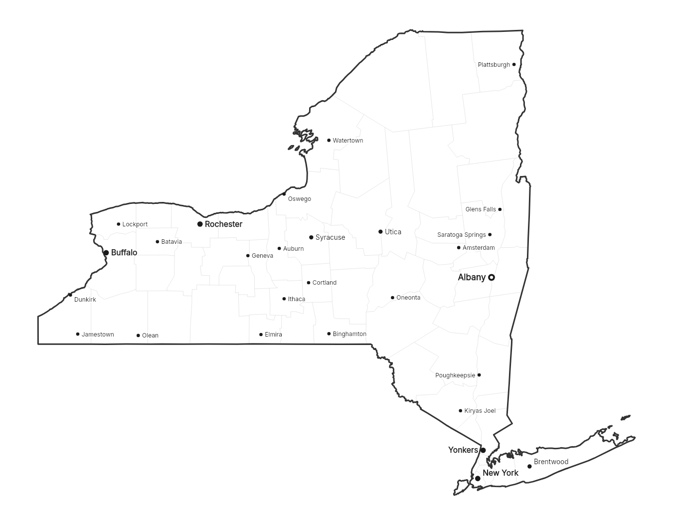New York with cities map