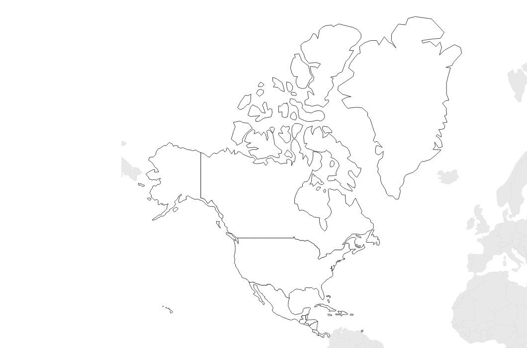 Blank Map of North America - free printable