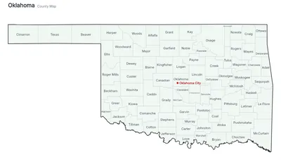 Oklahoma with counties map