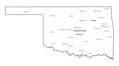 Oklahoma with cities map
