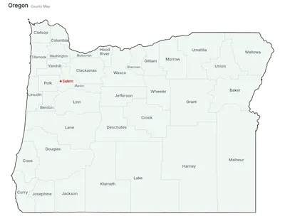 Oregon with counties map