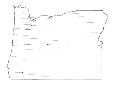 Oregon with cities map