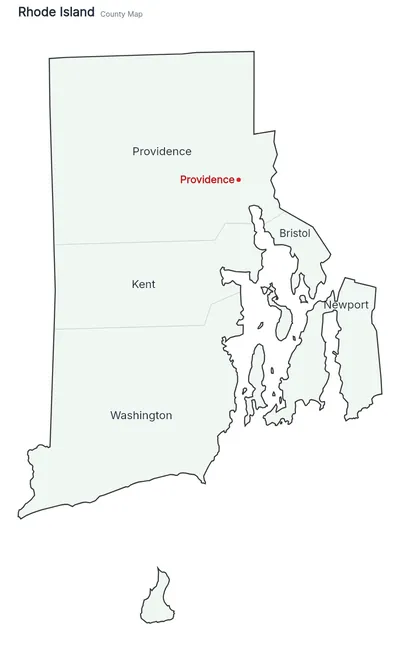 Rhode Island with counties map