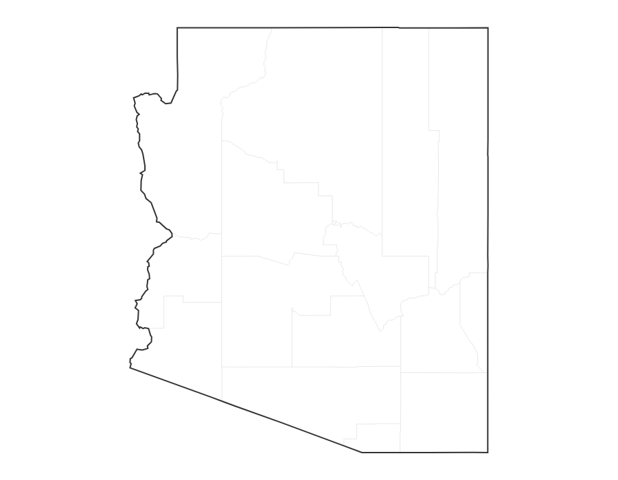 Blank Map of Arizona - free printable