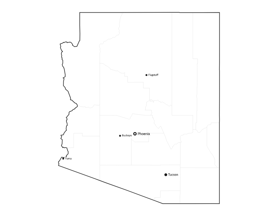 Arizona Map with Cities