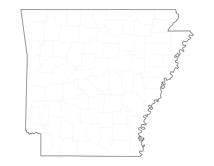 Blank Map of Arkansas - free printable