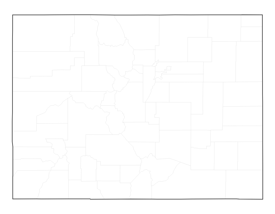 Blank Map of Colorado - free printable