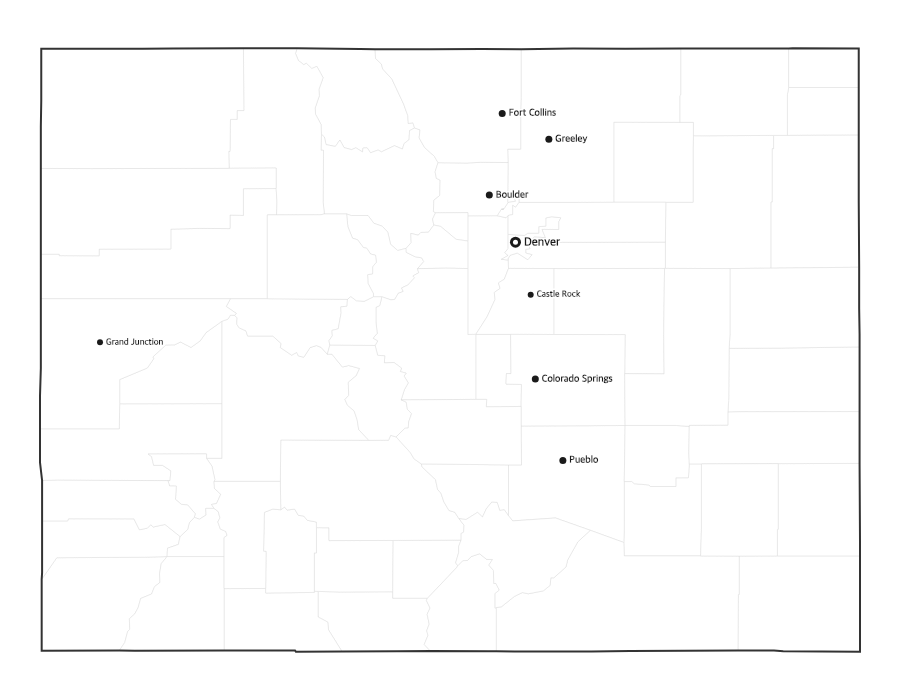 Colorado Map with Cities
