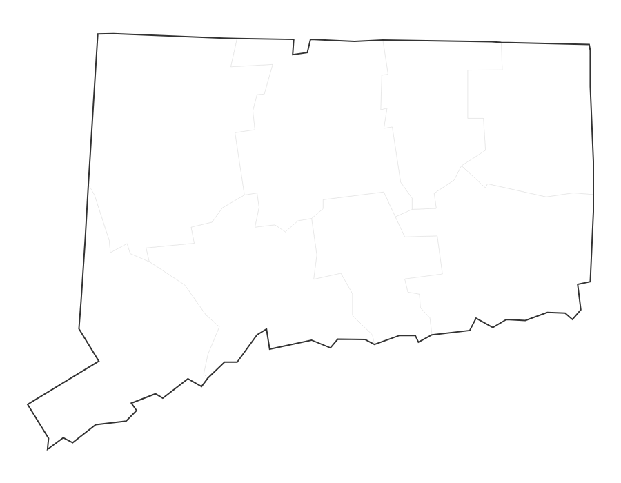 Blank Map of Connecticut - free printable