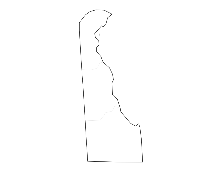 Blank Map of Delaware - free printable