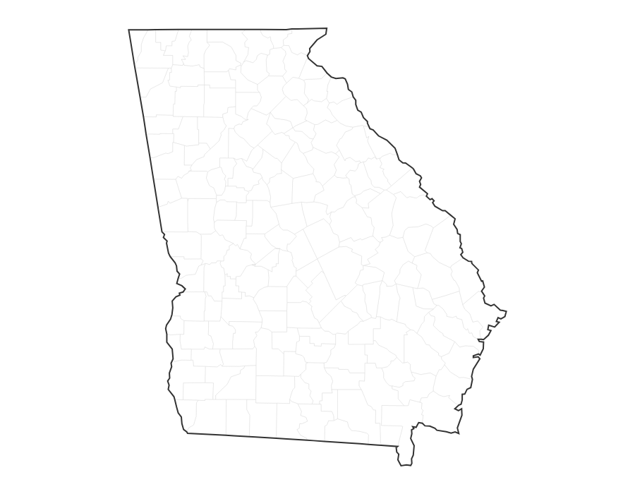 Blank Map of Georgia - free printable