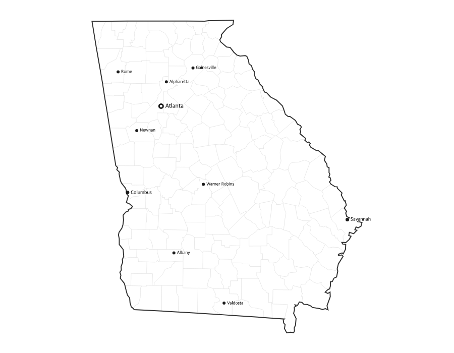 Georgia Map with Cities