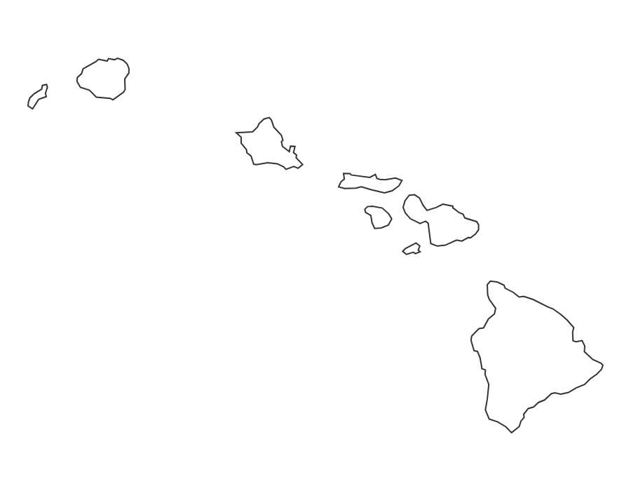 Blank Map of Hawaii - free printable
