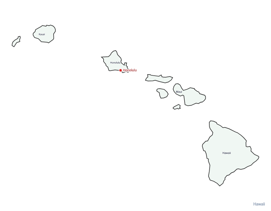 Hawaii Map with Counties - free printable