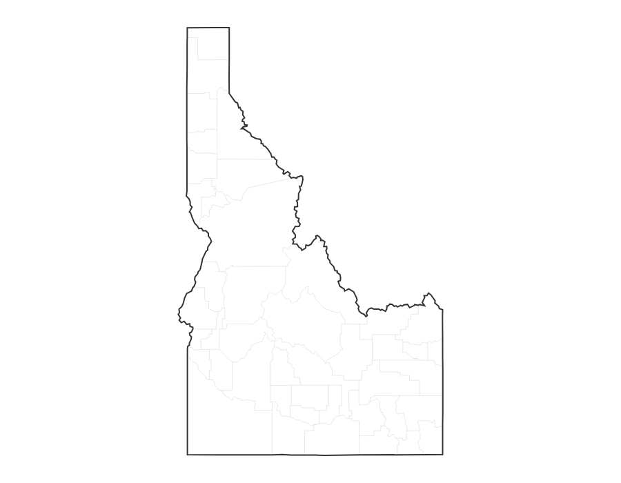 Blank Map of Idaho - free printable