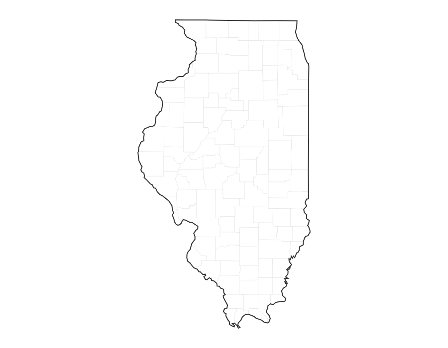 Blank Map of Illinois - free printable