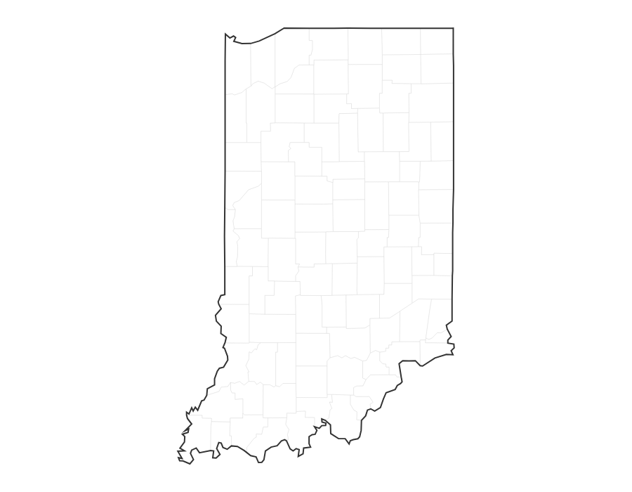 Blank Map of Indiana - free printable