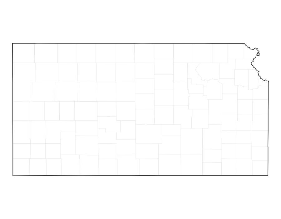 Blank Map of Kansas - free printable