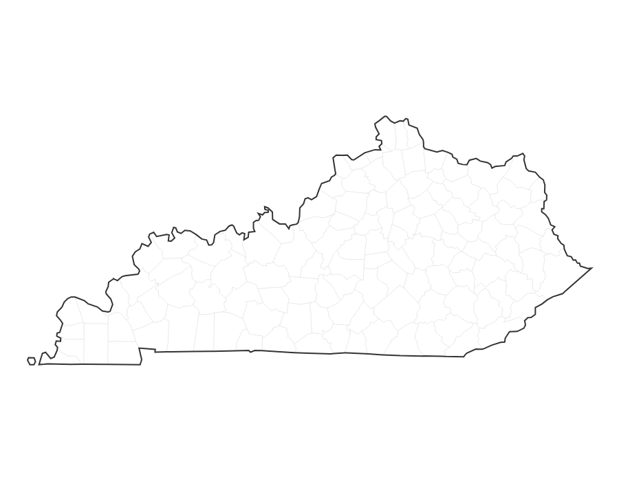 Blank Map of Kentucky - free printable