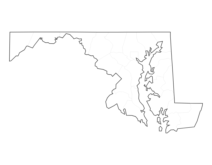 Blank Map of Maryland - free printable