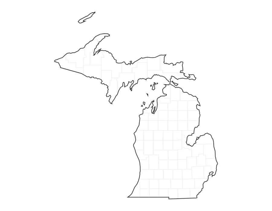 Blank Map of Michigan - free printable