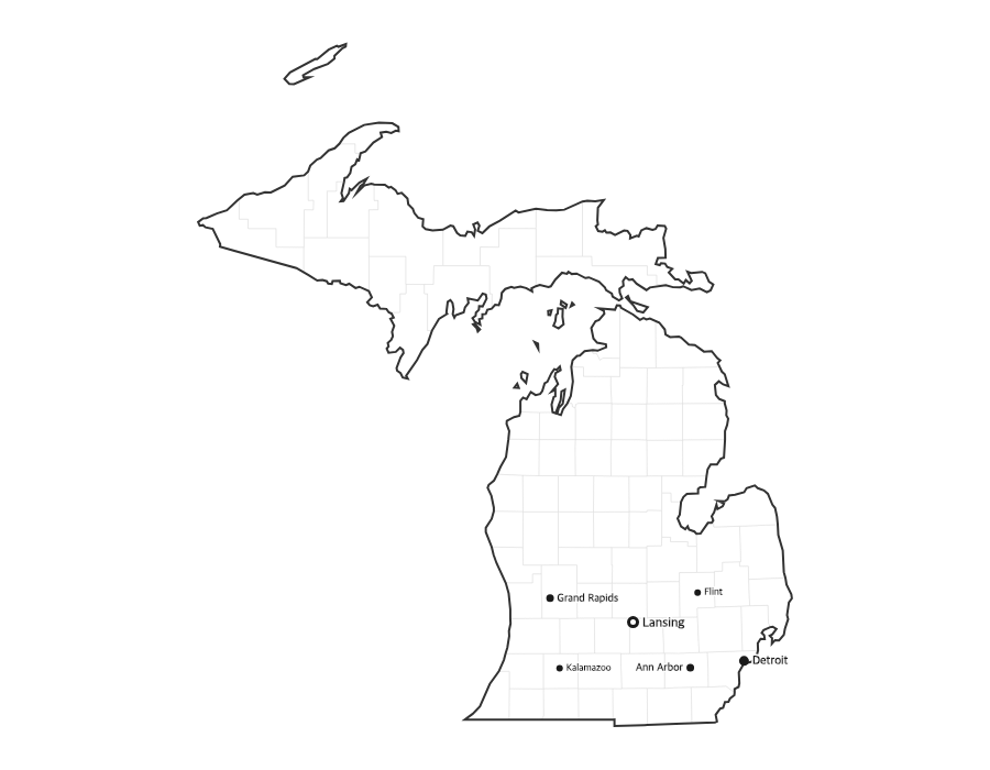 Michigan Map with Cities