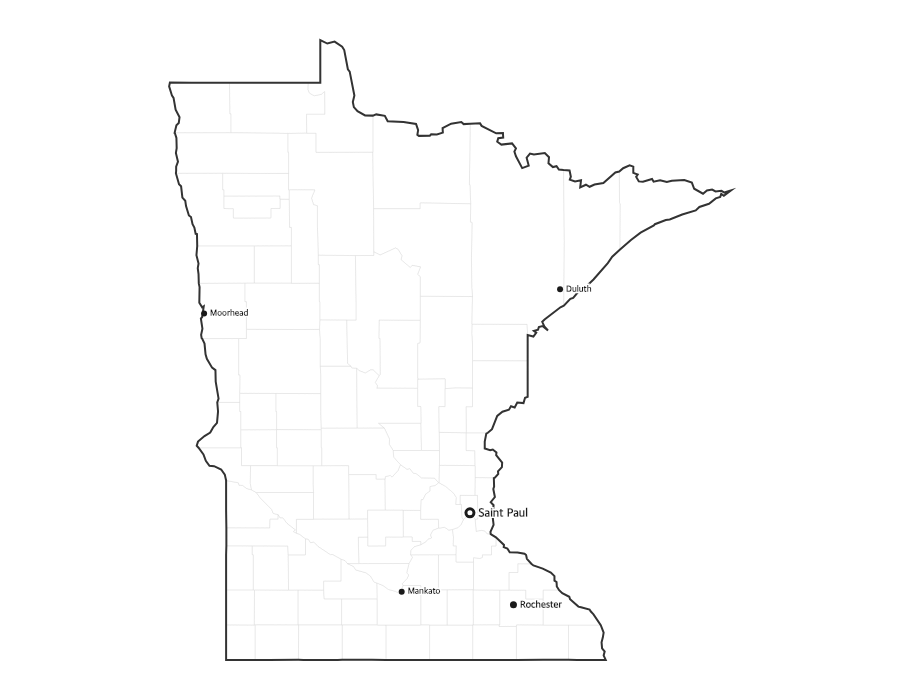 Minnesota Map with Cities