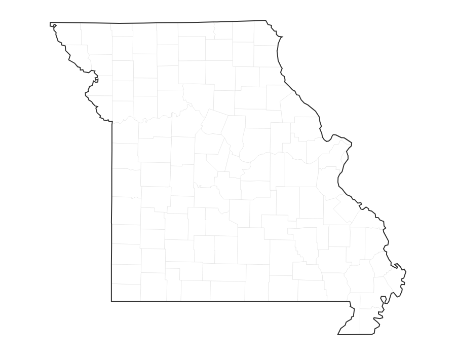 Blank Map of Missouri - free printable