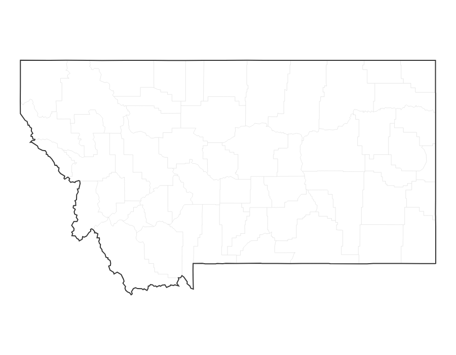 Blank Map of Montana - free printable