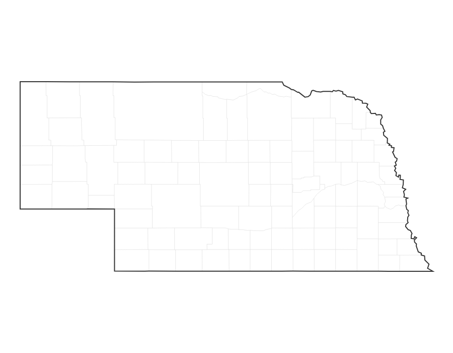 Blank Map of Nebraska - free printable