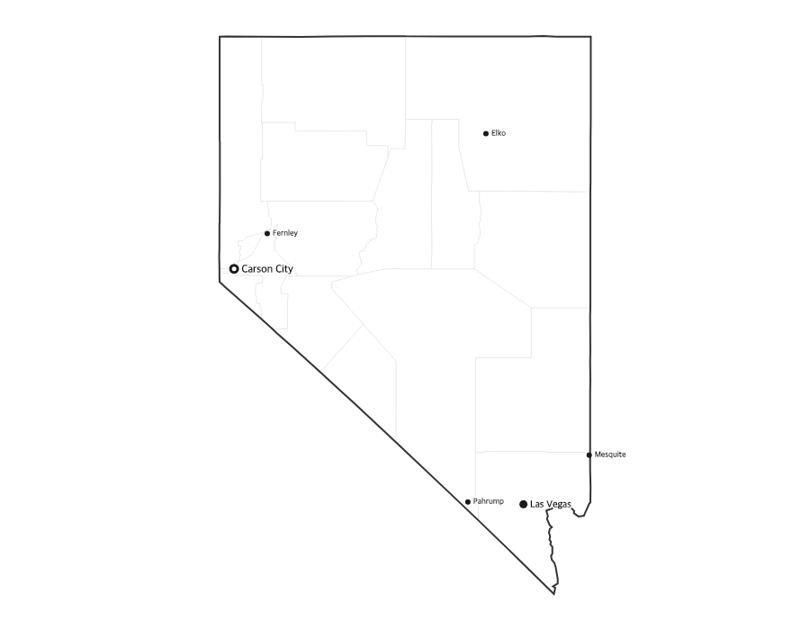Nevada Map with Cities