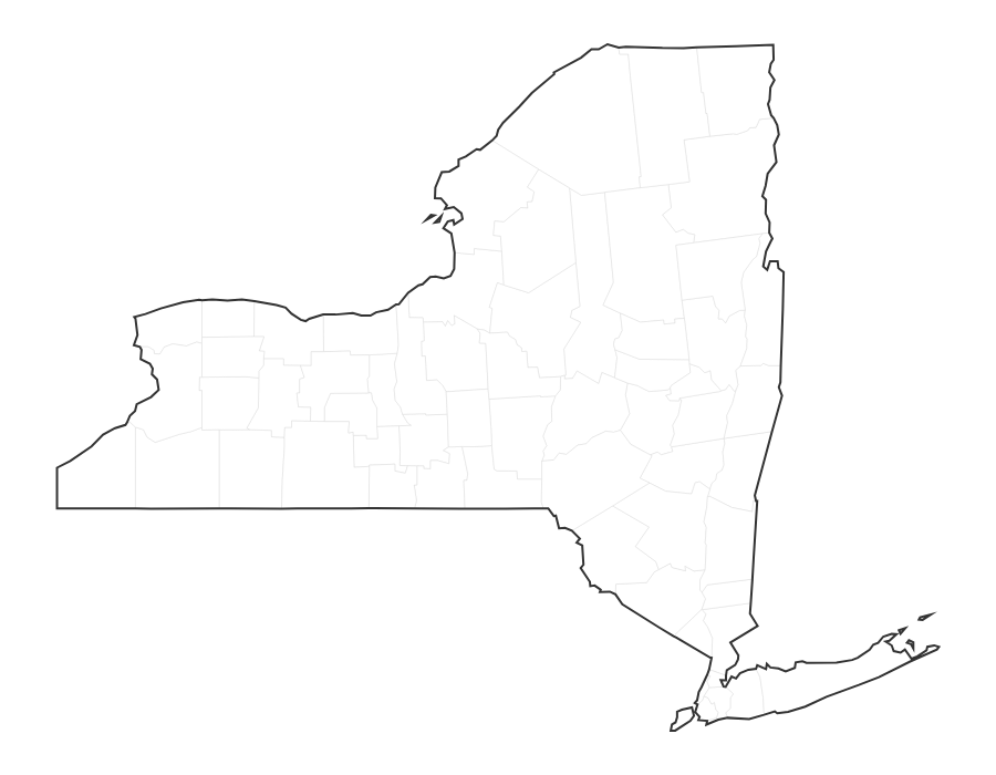 Blank Map of New York - free printable