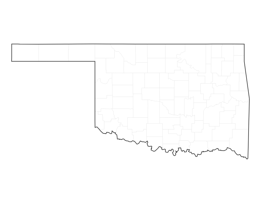 Blank Map of Oklahoma - free printable